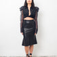 Sylvie Schimmel 90's black leather peplum skirt