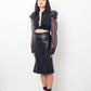 Sylvie Schimmel 90's black leather peplum skirt