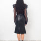 Sylvie Schimmel 90's black leather peplum skirt