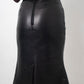 Sylvie Schimmel 90's black leather peplum skirt