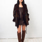 Sylvie Schimmel 90's brown shearling coat with mongolian sheep collar and cuffs