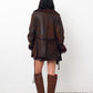 Sylvie Schimmel 90's brown shearling coat with mongolian sheep collar and cuffs