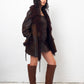 Sylvie Schimmel 90's brown shearling coat with mongolian sheep collar and cuffs