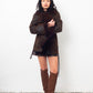 Sylvie Schimmel 90's brown shearling coat with mongolian sheep collar and cuffs