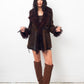 Sylvie Schimmel 90's brown shearling coat with mongolian sheep collar and cuffs