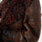 Sylvie Schimmel 90's brown shearling coat with mongolian sheep collar and cuffs