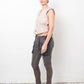 Helmut Lang 1990 silver quilted sleeveless vest with open back