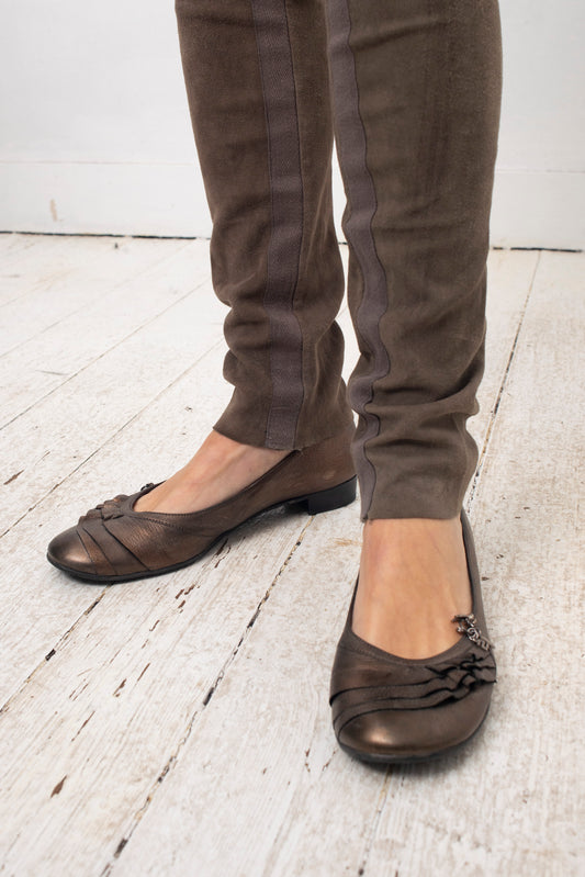 Sonia Rykiel 2000's bronze leather ballerinas size 40