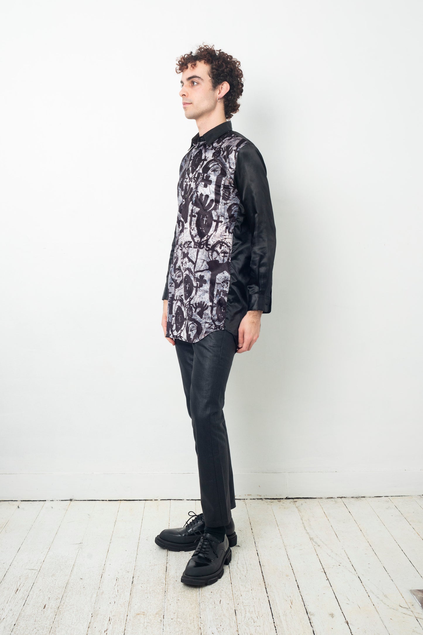 Comme des Garçons Homme Plus Fall 2019 x Jonathan Meese artist print shirt