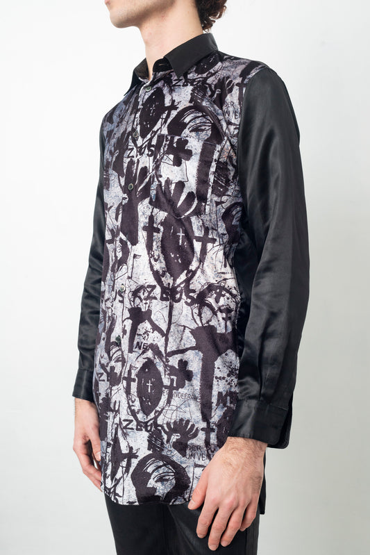 Comme des Garçons Homme Plus Fall 2019 x Jonathan Meese artist print shirt