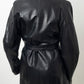 Irina Kha 90's black leather jacket with belt