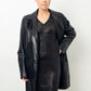 Balenciaga 2010 black waxed rayon knit tunic dress