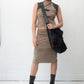 Krizia 90's stretchy skirt set with faux leather