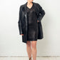 Balenciaga 2010 black waxed rayon knit tunic dress