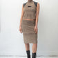 Krizia 90's stretchy skirt set with faux leather