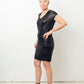 Balenciaga 2010 black waxed rayon knit tunic dress