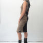 Krizia 90's stretchy skirt set with faux leather