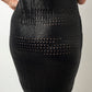 Balenciaga 2010 black waxed rayon knit tunic dress