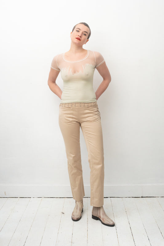 Gianfranco Ferre 90's beige laced up trousers