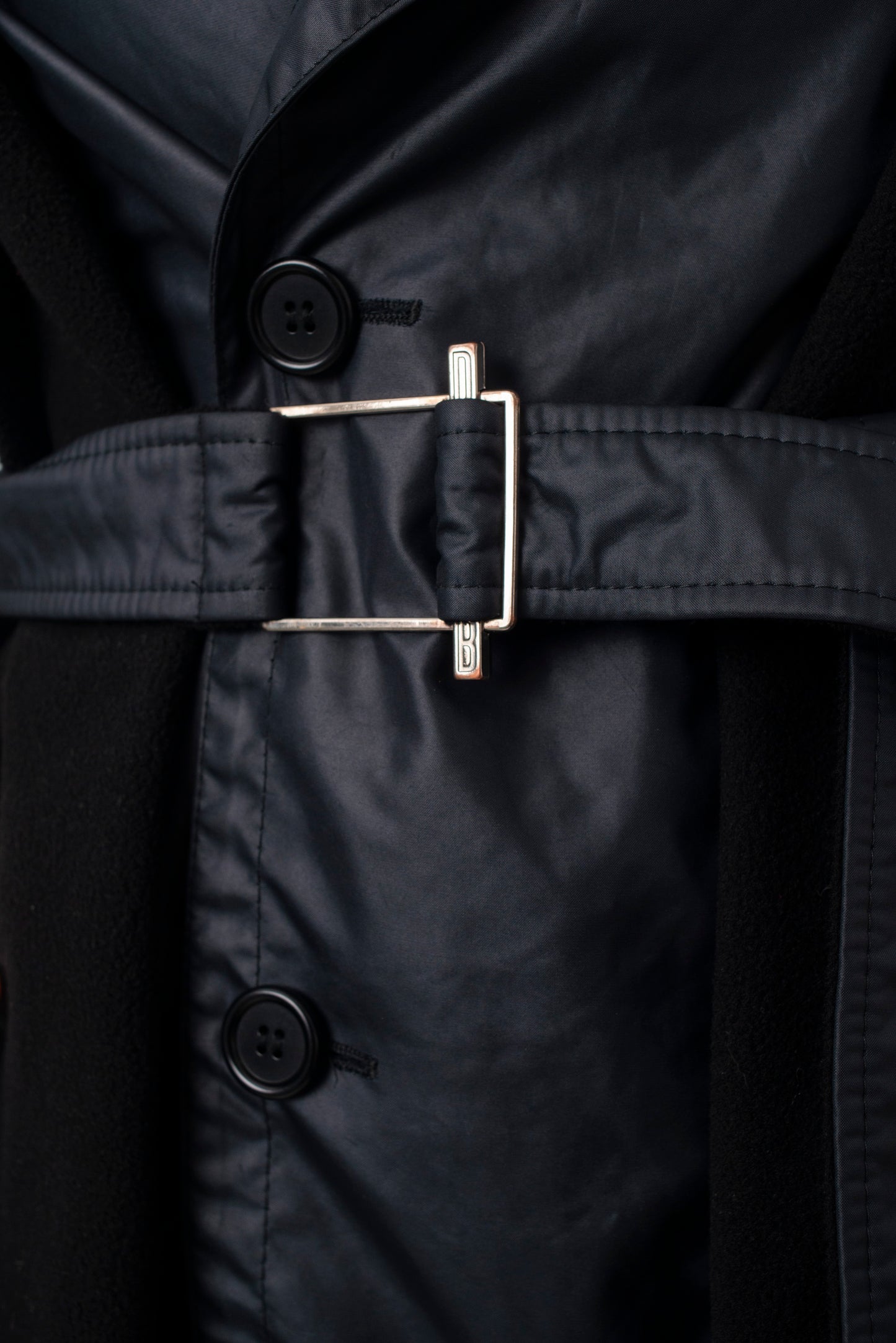 Dirk Bikkembergs 2000's fleece and nylon jacket with belt