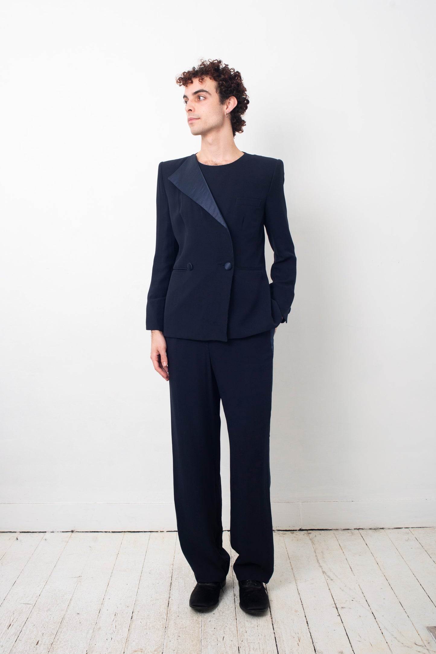 Giorgio Armani 2010 dark blue silk pantsuit