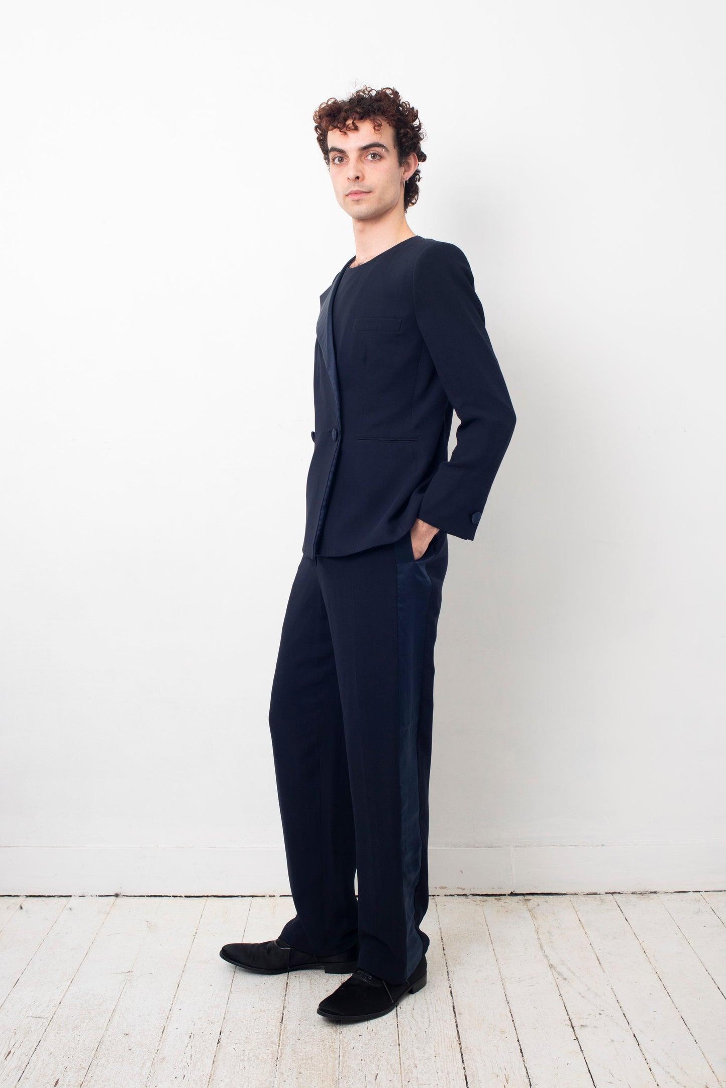 Giorgio Armani 2010 dark blue silk pantsuit