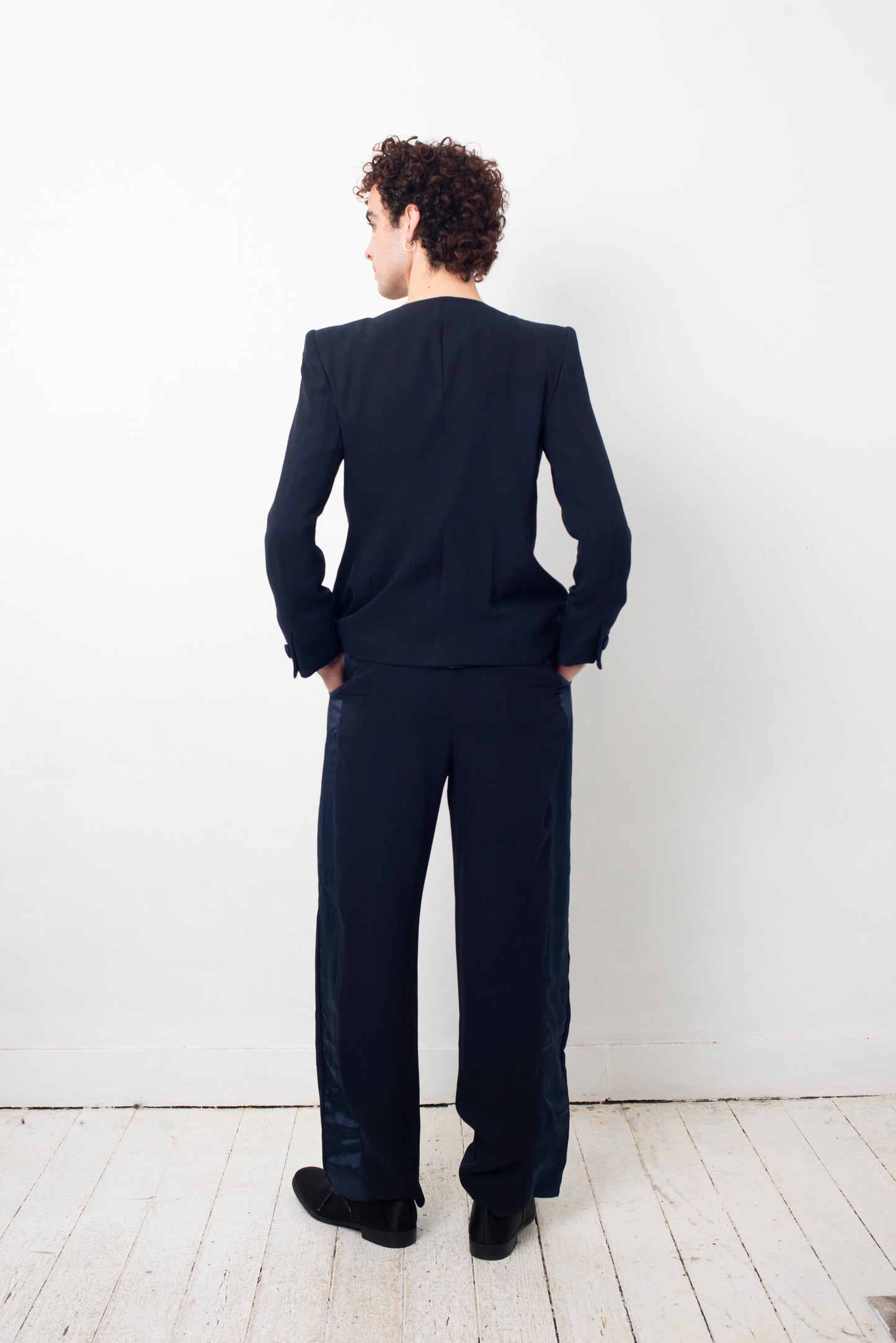 Giorgio Armani 2010 dark blue silk pantsuit