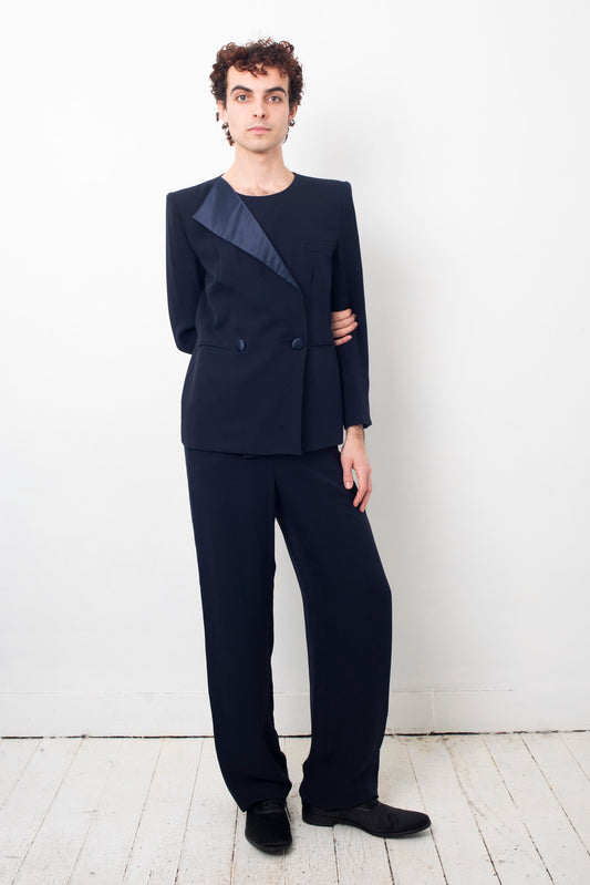 Giorgio Armani 2010 dark blue silk pantsuit