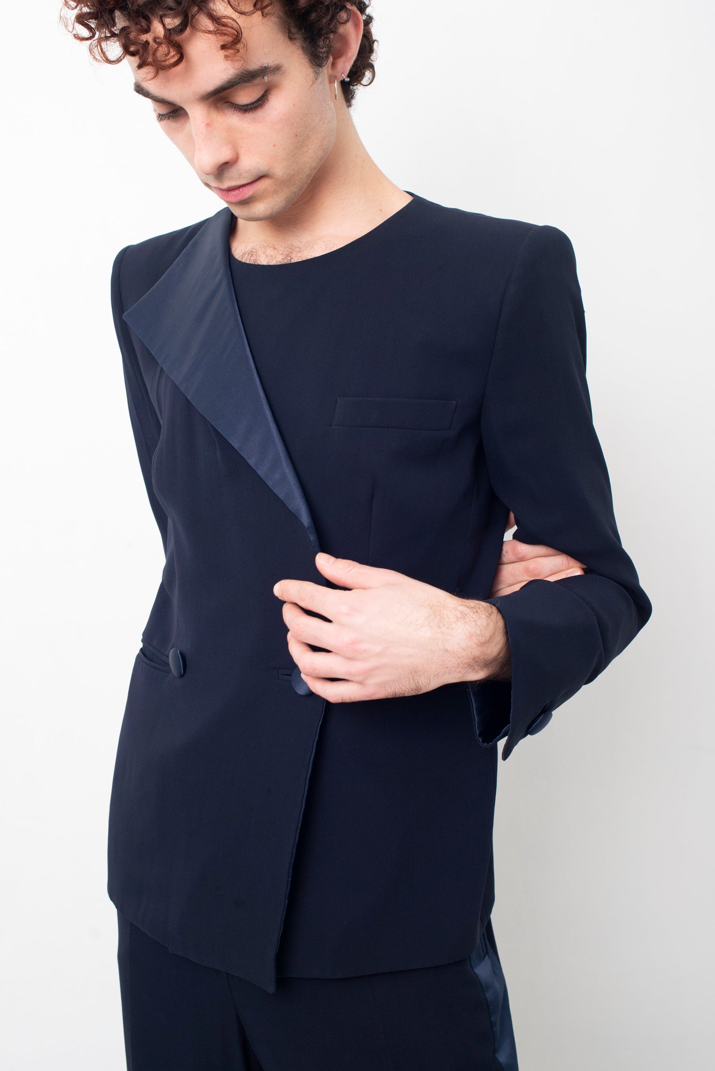 Giorgio Armani 2010 dark blue silk pantsuit