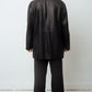 Salvatore Ferragamo 80's black leather coat with special closure