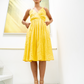 Thierry Mugler 80's yellow linen summer dress