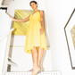 Thierry Mugler 80's yellow linen summer dress