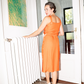 Courrèges 70's bright orange summer dress