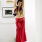 Prada 2000's nylon red maxi mermaid skirt