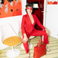 Moschino 2000's red wool pantsuit