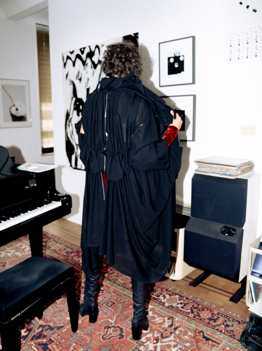 Comme des Garçons SS 2006 draped black long coat