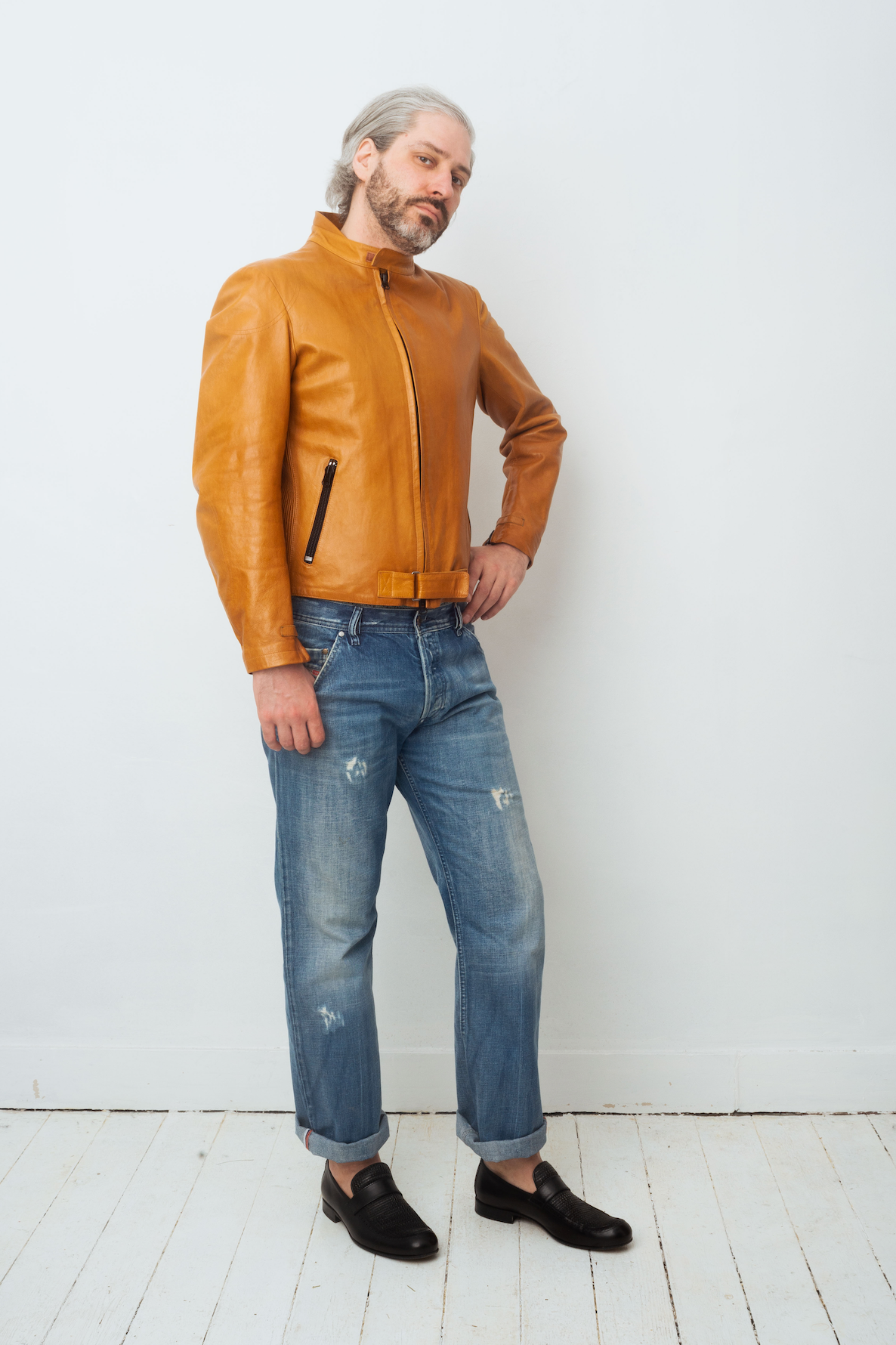 Emporio Armani 90's ochre leather jacket