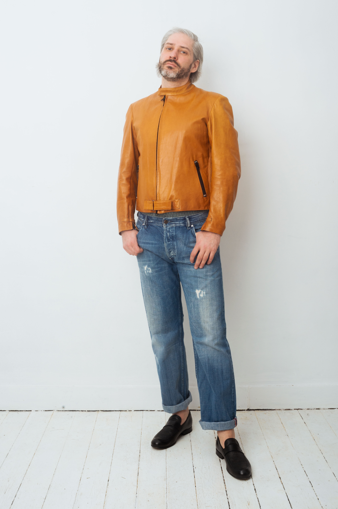 Emporio Armani 90's ochre leather jacket