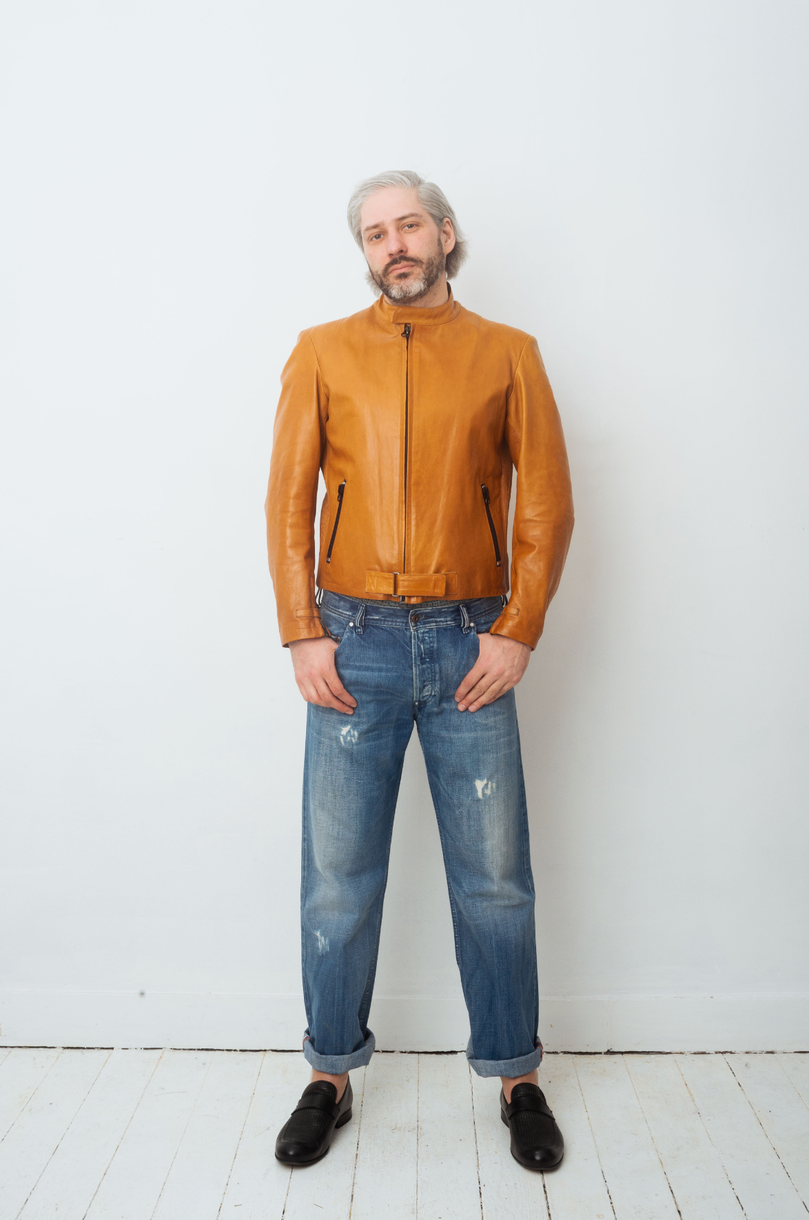 Emporio Armani 90's ochre leather jacket