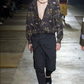 Dries van Noten FW 2015 silk floral printed khaki shirt