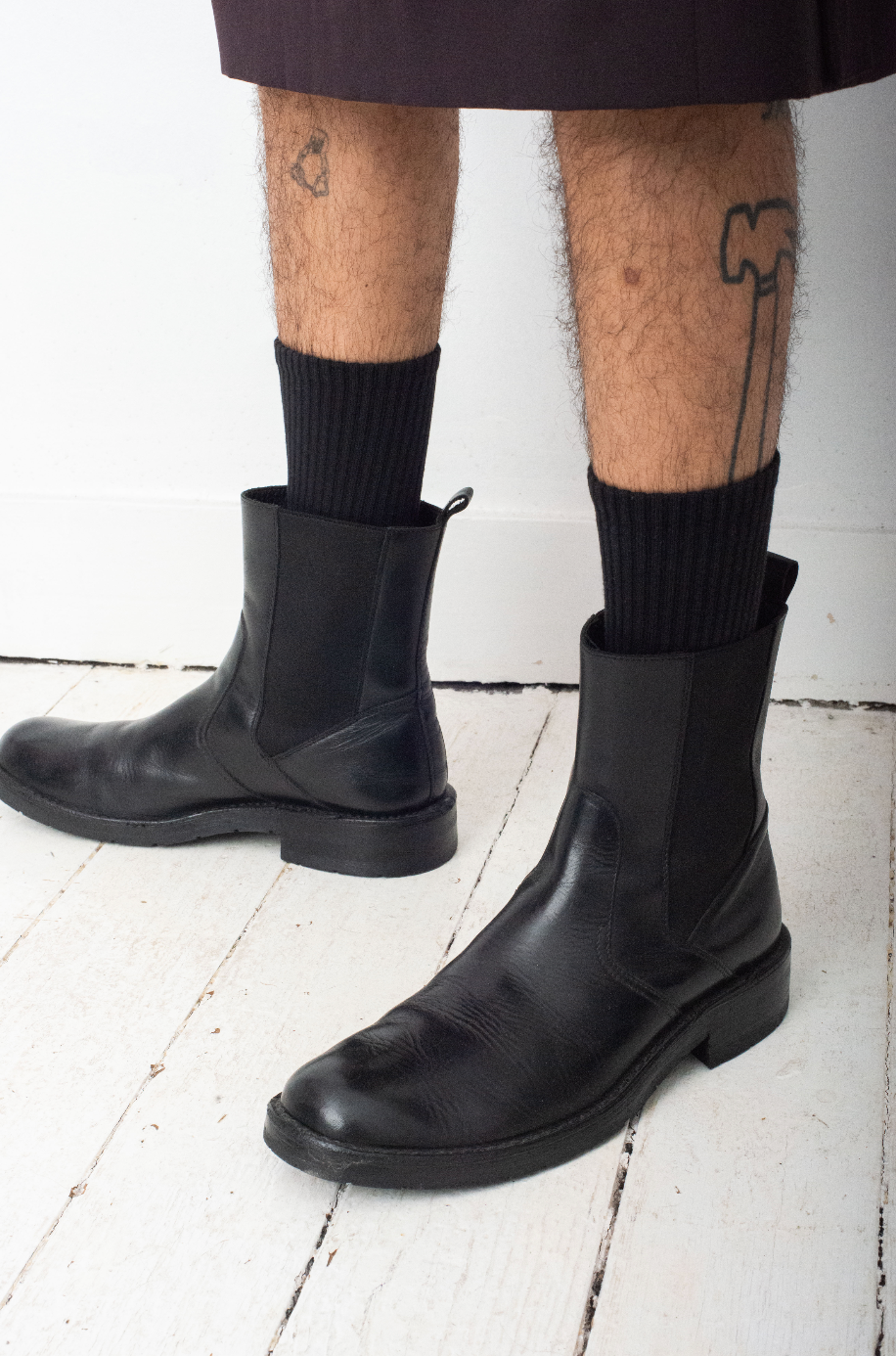 Yohji Yamamoto black leather ankle boots