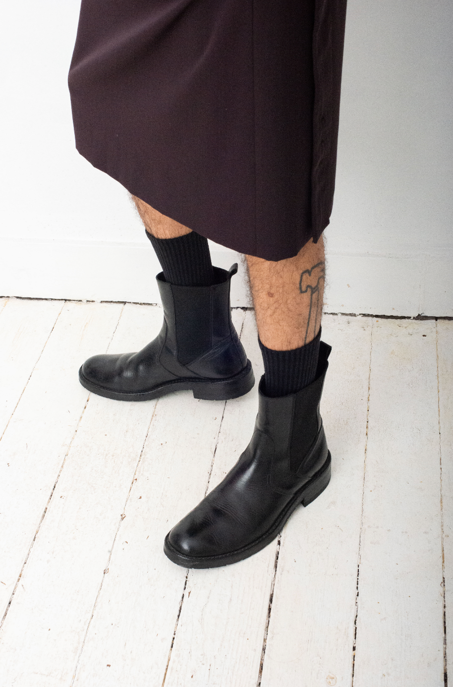 Yohji Yamamoto black leather ankle boots