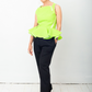 Chalayan 2000's fluorescent yellow mesh peplum top