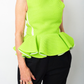 Chalayan 2000's fluorescent yellow mesh peplum top