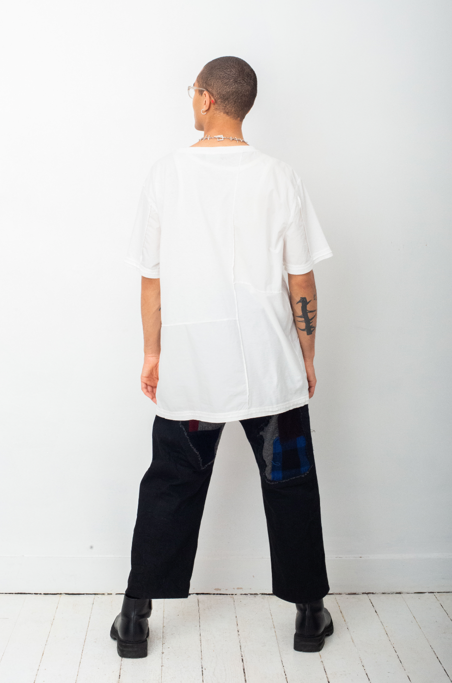 Andrea Ya'aqov 2020 white patchwork t-shirt