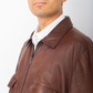 Armani 90's brown leather pilote jacket