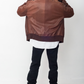 Armani 90's brown leather pilote jacket