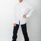 Ann Demeulemeester 2000's white linen reversed pocket and buttons shirt