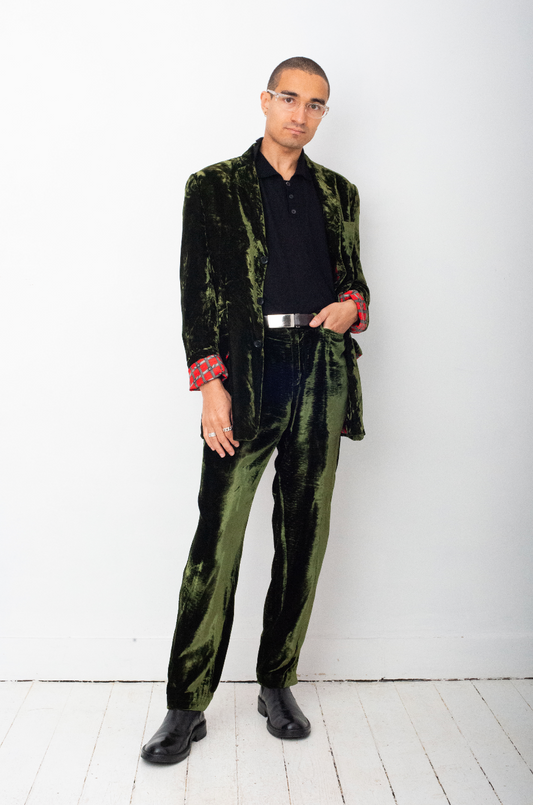 Dolce & Gabbana D&G green velvet pantsuit
