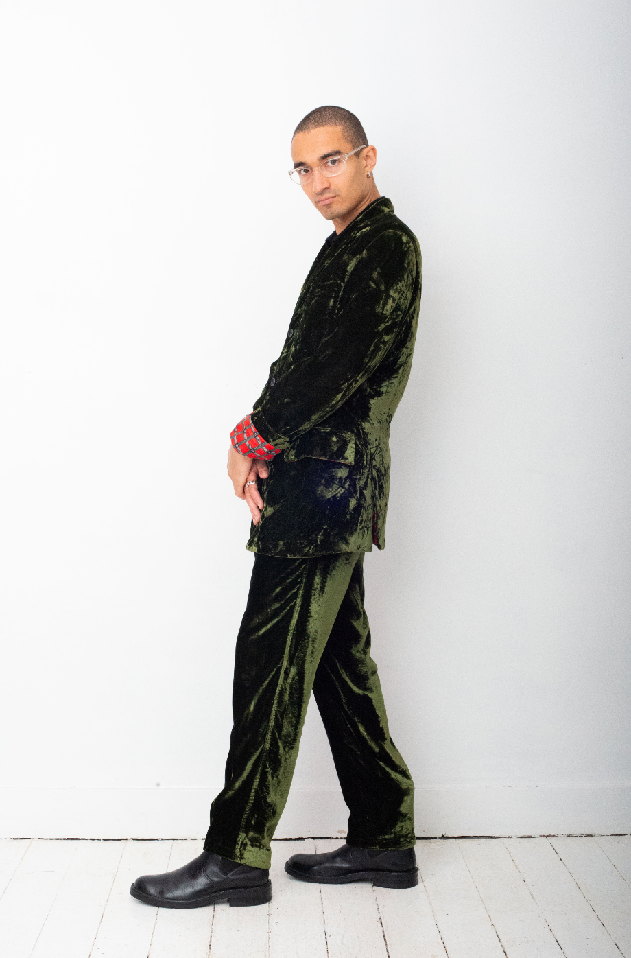 Dolce & Gabbana D&G green velvet pantsuit